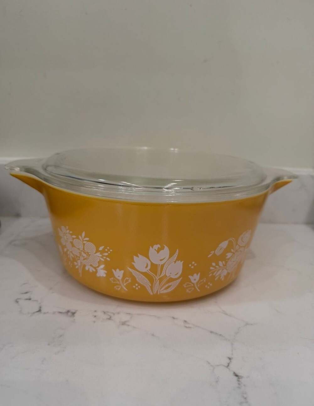 Vintage Pyrex Garden Medley Promo Cinderella Round Casserole Dish 475 With Lid